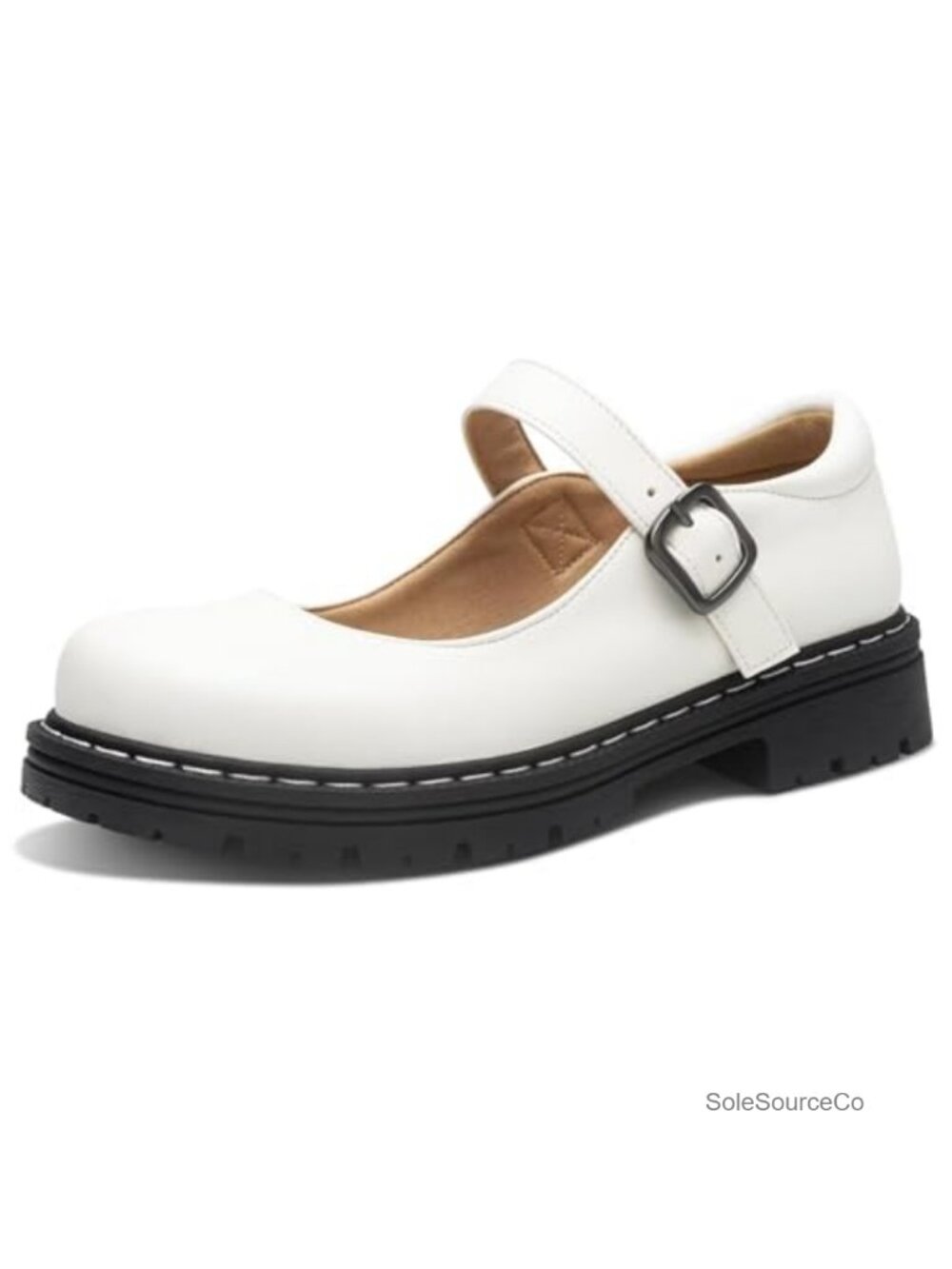 Mary Jane Gothic Oxford Flats PU Round Toe Buckle Women's